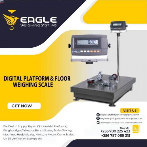 Electronic platform digital weighing scale with railing