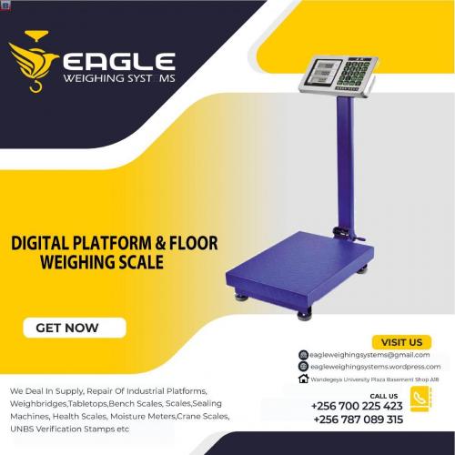 Electronic platform digital weighing scale with railing