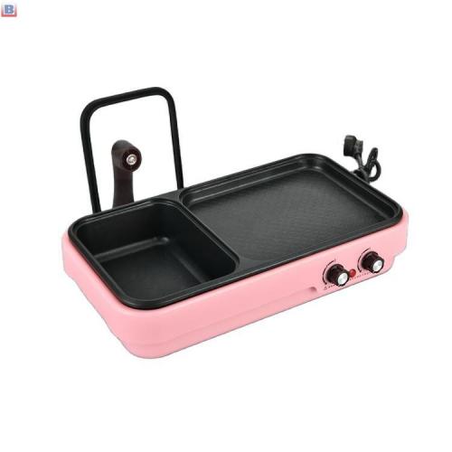 Hot Sale Students Electric Korea Grill Pan With Hot Pot Nonstick Multifunctional Pan