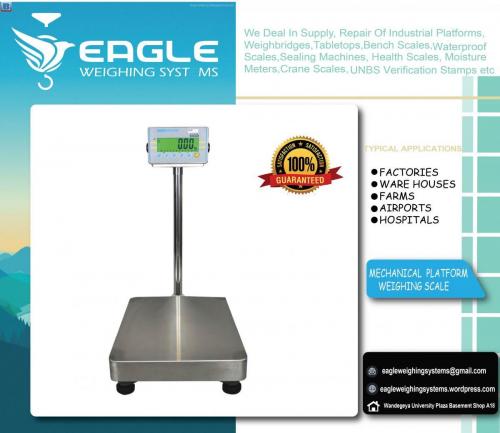 Platform weighing scales at Eagle Weighing Systems Kampala