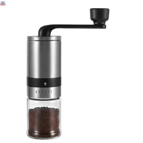 Stainless Steel Manual Coffee Grinder with Adjustable Setting Coffee Brushed Stainless Steel Bean Grinder