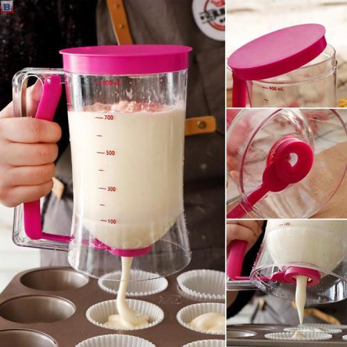 MJ Best Durable Diy Baking Pastry Tools Food Grade Plastic Pancake Batter Dispenser Hand Held Cake Batter Dispenser