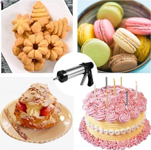 Cookie Press With Aluminum Alloy Barrel Disks and 20-Piece Flower Biscuit Machine