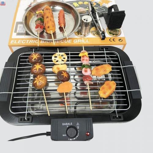 indoor party flavorite electric bbq grill temperature control with knob bbq grill electric non-stick detachable grill ban