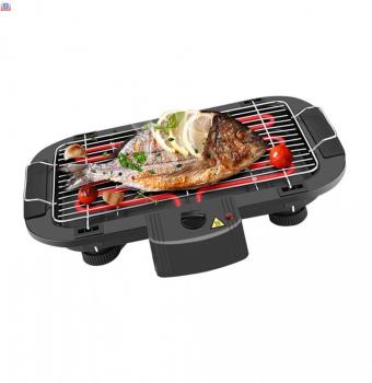 indoor party flavorite electric bbq grill temperature control with knob bbq grill electric non-stick detachable grill ban