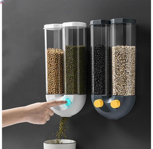 Household Kitchen Automatic Plastic Sealed Insect Proof Moisture Proof Grain Cereal Rice Dispenser Bucket Storage Box Bucket