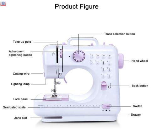 Plastar Wholesale Mini Sewing Machines Domestic Electric Handheld Sewing Machine 330spm Max. Sewing Speed DC 6v/800ma