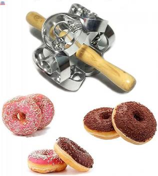 Revolving Donut Cutter Maker Mold Pastry Dough Metal Baking Roller Kitchen Tools